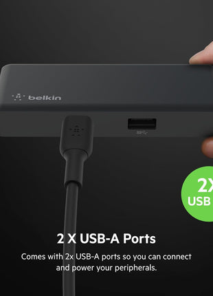 Belkin USB-C Hub 5 in 1 Multiport Adapter | Expands USB-C laptop connectivity for MacBook, Chromebook, and PC, compact design for desk or travel