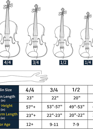 Mendini by Cecilio Violin 4/4 Full Size Kit For Beginners - Hand Carved Acoustic Violins Set - Fiddle Solid Wood Kit with Hard Case, Bow, Rosin, Shoulder Rest, Bridge and Extra Strings