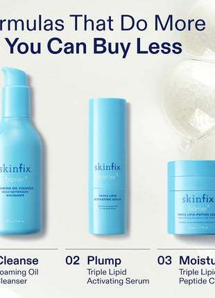 Skinfix Triple Lipid-Peptide Cream - 1.7 oz - Rich Face Moisturizer with Hyaluronic Acid - Hydrates & Restores Dry, Sensitive Skin - Non-Comedogenic, Fragrance Free, Vegan, Cruelty Free