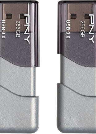 PNY P-FD256X2TBOP-MP 256GB Turbo Attaché 3 USB 3.0 Flash Drive,Silver (Pack of 2)