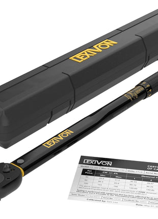 LEXIVON Torque Wrench 1/2-Inch Drive Click 10~150 Ft-Lb/13.6~203.5 Nm (LX-183)
