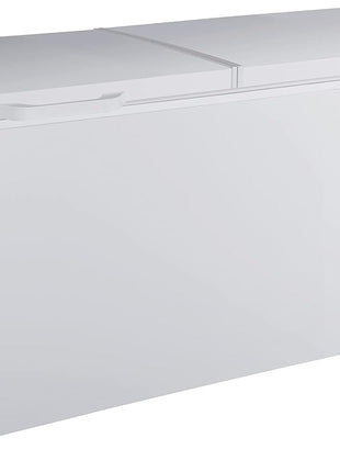 Hamilton Beach HBFRF2129 21 cu ft Double Door LID Garage-Ready Chest Freezer-White, Vinyl-Coated Baskets, Space-Saving Flat Back, Stay-Open, Front-Access Drain, for Storage, Hunting, Large Family