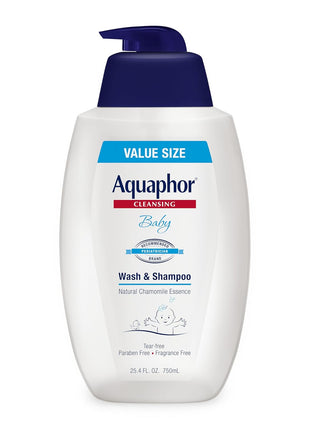 Aquaphor Baby Body Wash and Shampoo, Gentle Formula, 24.4 FL OZ | Tear Free Shampoo and Body Wash for Baby, Gently Cleanses, Non-Drying and Fragrance Free, Pediatrician Recommended Brand