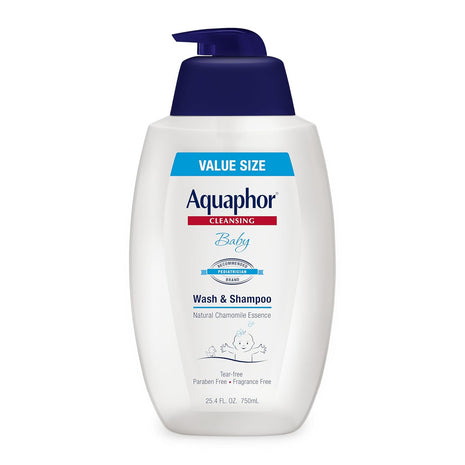 Aquaphor Baby Body Wash and Shampoo, Gentle Formula, 24.4 FL OZ | Tear Free Shampoo and Body Wash for Baby, Gently Cleanses, Non-Drying and Fragrance Free, Pediatrician Recommended Brand