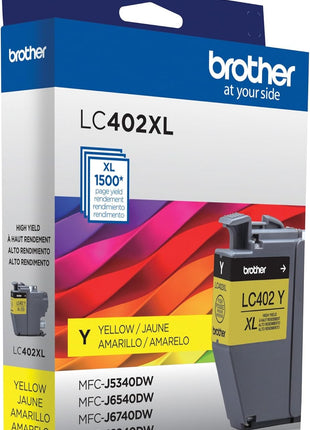 Brother Genuine LC402XLY High Yield Yellow Ink Cartridge