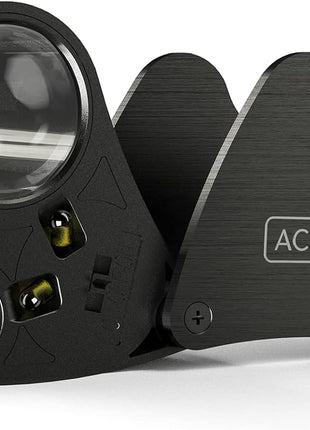 AC Infinity Jewelers Loupe, Pocket Magnifying Glass with LED Light & Dual Lenses, 30x 60x Zoom for Jewelry, Watches, Coins, Stamps, Plant Buds