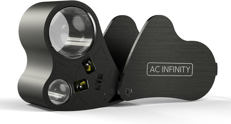 AC Infinity Jewelers Loupe, Pocket Magnifying Glass with LED Light & Dual Lenses, 30x 60x Zoom for Jewelry, Watches, Coins, Stamps, Plant Buds