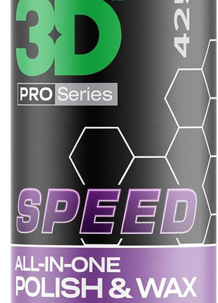 3D Speed All-In-One Polish & Wax – Scratch & Swirl Remover, Clear Coat Safe Paint Sealant – High Gloss Finish, Easy Application – 16oz – Made in USA