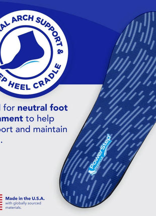 PowerStep Pinnacle Insoles, Orthotics for Plantar Fasciitis Relief, Made in USA Orthotic Insoles, Arch Support Inserts with Moderate Pronation, #1 Podiatrist Recommended (M 6-6.5, W 8-8.5)