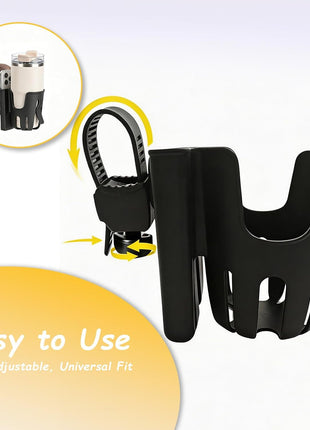 Cup Holder Compatible with UPPAbaby Vista V3 Cruz | 360 Degree Rotatable,Strap Cup Holder with Phone Slot Compatible with Accmor