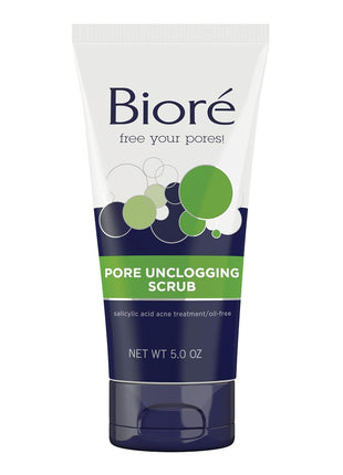 Bioré Deep Pore Charcoal Face Wash, Facial Cleanser for Dirt and Makeup Removal From Oily Skin, 6.77 Ounce & Bioré Pore Unclogging Scrub, Removes Excess Dirt and Oils, Face Scrub
