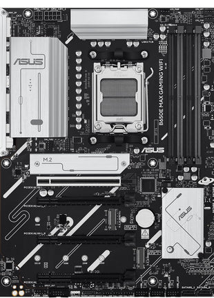 ASUS B650E MAX Gaming WiFi AMD B650 ATX Motherboard, DDR5, PCIe 5.0 Ready, 3X M.2 Slots, Wi-Fi 6E, Realtek 2.5Gb Ethernet, DisplayPort, HDMITM, USB 10Gbps Type-A & Type-C®, BIOS FlashbackTM, Aura Sync