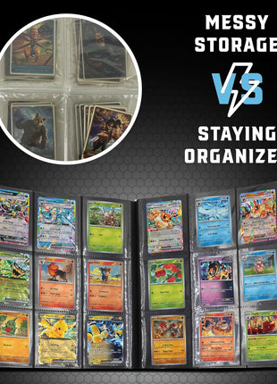 Trading Card Binder Pro-Folio – 9 Pocket Binder - Side-Loading Album, Durable & Acid-Free Storage for Pokémon, YuGiOh, MTG, TCG, Game & Sports Cards, Black