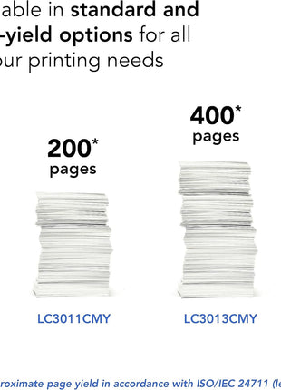 Brother Printer LC3011Y Single Pack Standard Cartridge Yield Up to 200 Pages LC3011 Ink Yellow