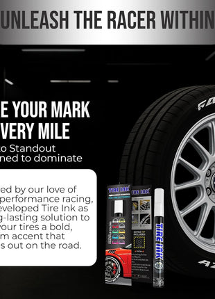 White Tire Paint Pen - Waterproof Permanent Paint pens for Car Wheels Lettering | Car Wash Safe and Durable | Made in Japan (Pack of 1)