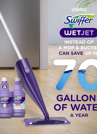 Swiffer WetJet Multi Purpose and Hardwood Liquid Floor Cleaner Solution Refill, with Gain Scent, 42.2 fl oz each, (Pack of 2)
