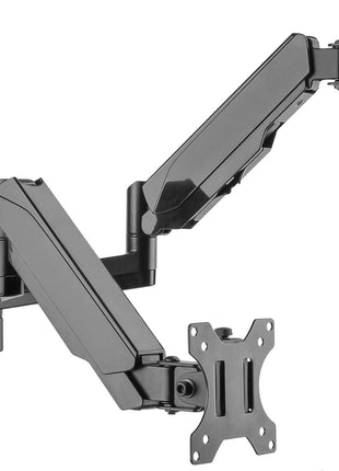 SIIG Dual Arm Monitor Wall Mount for 17 inch to 32 inch Screens, Up to 17.6lbs per Monitor, Heavy Duty Aluminum Gas Spring with Rotation, Tilt, Swivel, VESA 75x75 or 100x100 (CE-MT2M12-S1)