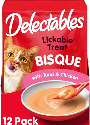 Delectables Bisque Lickable Wet Cat Treats - Chicken, Tuna & Shrimp, 12 count
