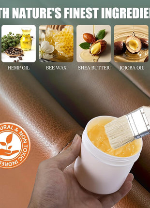 LUXGROVE® Leather & Furniture Repair Salve- Polisher, Moisturizer, and Restorer for Couches and Furniture - Conditioner for Leather Cleaner, Wood, and Vinyl - Repair Salve for Car Seats - 8oz
