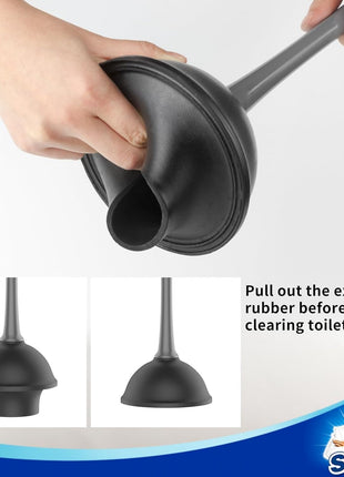 MR.SIGA Toilet Plunger and Bowl Brush Combo for Bathroom Cleaning, Gray, 2 Sets