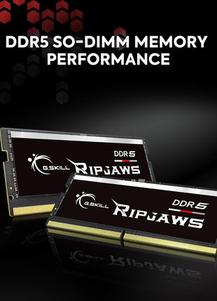 G.SKILL Ripjaws DDR5 SO-DIMM Series DDR5 RAM 64GB (2x32GB) 4800MT/s CL40-39-39-76 1.10V Unbuffered Non-ECC Notebook/Laptop Memory SO-DIMM (F5-4800S4039A32GX2-RS)