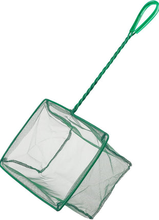 Pawfly Aquarium Fish Net with Braided Metal Handle Square Net with Soft Fine Mesh Sludge Food Residue Wastes Skimming Cleaning Net for Fish Tanks Small Koi Ponds and Pools