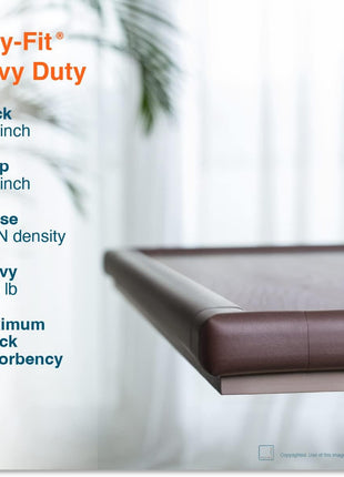 Roving Cove HeftyFit Edge Corner Protector Baby Proofing (Large 18ft Edge 8 Corners), Heavy-Duty, Soft NBR Rubber Foam, Furniture Fireplace Safety Bumper Guard, 3M Adhesive, Coffee Brown