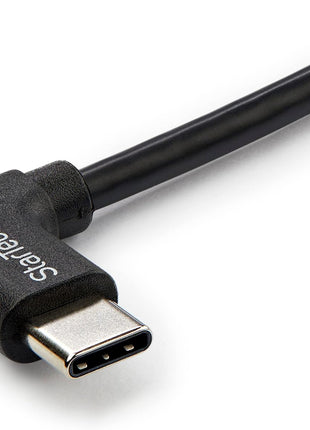 StarTech.com Right Angle USB-C Cable - 1m / 3 ft - Reversible - M/M - USB Type C Cable - USB-C Charge Cable - USB C to USB C Cable (USB2CC1MR), Black