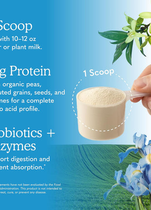 Garden of Life Protein Powder, Vegan Protein Powder, BCAA, Probiotics & Digestive Enzymes, Gluten & Lactose Free, Vanilla, 1.5 LB