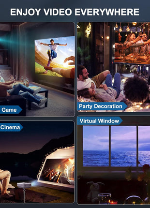 FUDONI Projector with 5G WiFi & Bluetooth, Native 1080P 18000L Portable Movie Projector for Home Theater Outdoor, Built-in Speaker, Compatible with HDMI, USB, AV, Fire Stick, Laptop, iOS, Android, PS5