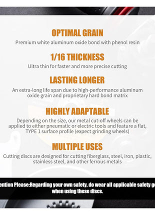 S SATC Grinder Wheel 25 PCS Cut Off Wheels 3 Inch Cut Off Wheel 3 inch x1/16 x3/8 inch Fits Any Angle Grinder Air Tool