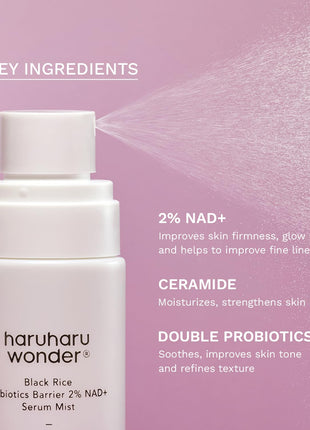 HARUHARU wonder Black Rice Probiotics 2% NAD+ Serum Mist, 2.70 fl. oz