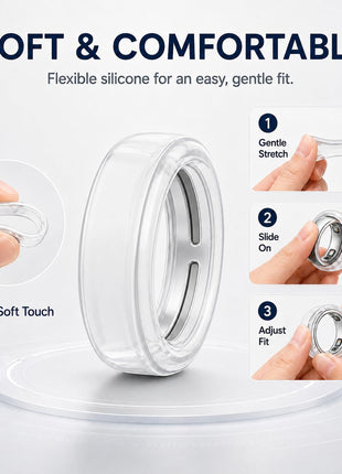 2 Pack Clear & 12 Pack Colorful Ring Cover Compatible with Oura Ring 5