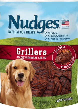 Blue Buffalo Nudges Grillers Natural Dog Treats, Made in the USA with Real Steak, 16-oz Bag
