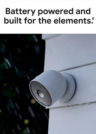 Google Nest Cam Outdoor or Indoor, Battery - 2nd Generation - 2 Count (Pack of 1) | Home security camera, built-in intelligent alerts, 1080p HDR video, works with Google Home and Alexa