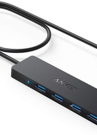 Anker USB Hub 4 Ports, Multiple USB 3.0 Hub, USB Splitter for Laptop, Extender for A Port Laptop, PC, Desktop and More [Charging Not Supported](2ft USB-A)