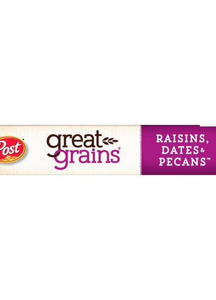 Great Grains Raisins Dates and Pecans Breakfast Cereal, Raisin Cereal with Sweet Dates and Granola Clusters, Non GMO Project Verified, 16 OZ Box
