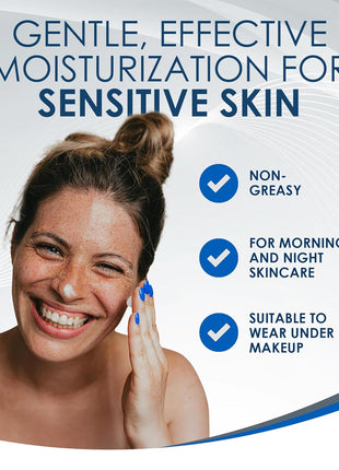 Vanicream Daily Facial Moisturizer, Face Cream with 5 Key Cermides & Hyaluronic Acid, 3 Fl Oz, Formulated Without Common Irritants for Sensitive Skin, Lightweight, Non-Greasy Hydration