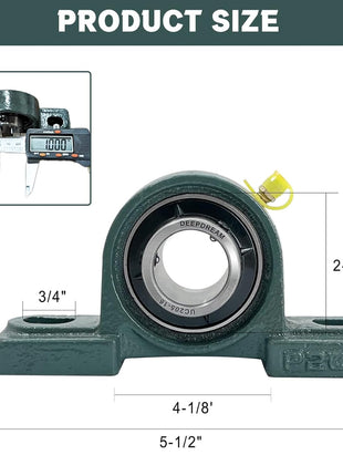 UCP205-16 Pillow Block Bearing 1 inch Shaft Pack of 2 Mounted Bearings p205 Cast Iron with 1 inch Bore, Self Alignment