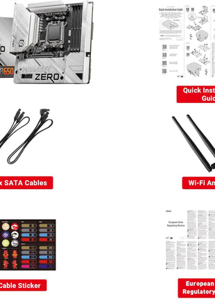 MSI B650M Project Zero Gaming Motherboard (AMD Ryzen 9000/8000/7000 Series Processors, AM5, DDR5, PCIe 4.0, M.2 Slots, SATA 6Gb/s, USB 3.2 Gen 2, HDMI/DP, Wi-Fi 6E, Bluetooth 5.3, 2.5Gbps LAN, mATX)