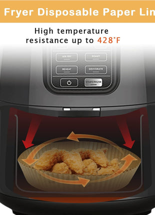 125Pcs Air Fryer Liners Disposable Parchment Paper for Ninja Air Fryer | Parchment Paper Liners for most 4-8QT AirFryer Basket, Air Fryer Accessories, BPA-Free, Heat Resistant 450°F, Non-Stick