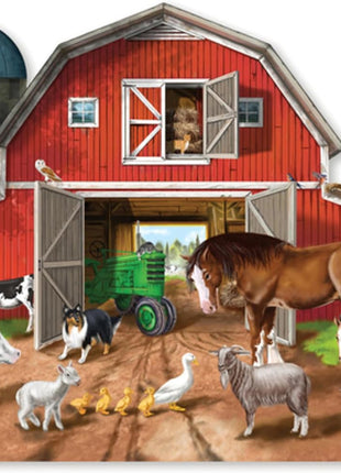 Melissa & Doug Busy Barn Shaped Jumbo Floor Puzzle (32 Pieces, 2 x 3 Feet), Jigsaw Puzzle for Preschoolers and Kids Ages 3+ - FSC Certified