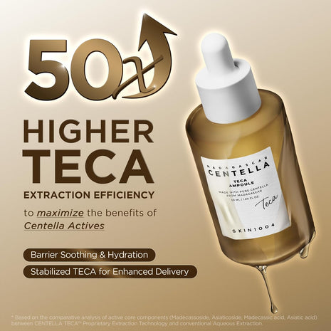 SKIN1004 Madagascar Centella TECA Ampoule, Face Serum with 50X Centella TECA Technology, PDRN for Moisture Barrier Support, Hydrating Serum for Skin Firmness, Korean Skin Care, 1.69 fl oz / 50 ml