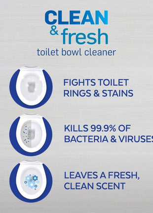 Lysol Toilet Bowl Cleaner Gel, For Cleaning and Disinfecting, Stain Removal, Forest Rain Scent, 24oz