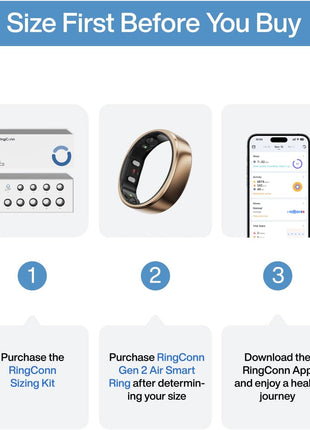 RingConn Gen 2 Air Ultra-Thin Smart Ring(Size 7, Dune Gold)