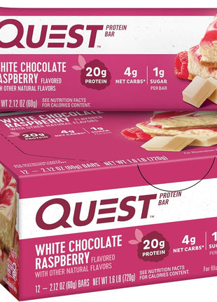 Quest Nutrition White Chocolate Raspberry Protein Bars, 12 Count