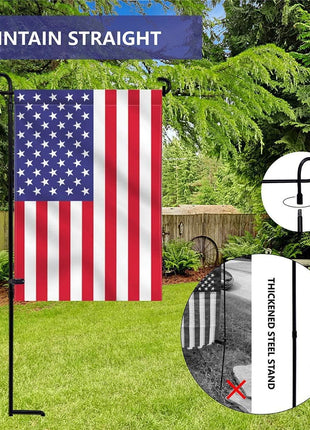 YEAHOME Garden Flag Holder Stand, Premium Yard Flag Holder Weather-Proof Metal Powder-Coated Flagpole with Clip and Stopper for Christmas Garden Flag, Outdoor Garden Decor Decoration