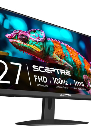 Sceptre New 27-inch Gaming Monitor 100Hz 1ms DisplayPort HDMI x2 100% sRGB AMD FreeSync Build-in Speakers, Eye Care Frameless Machine Black 2024 (E275W-FW100T)