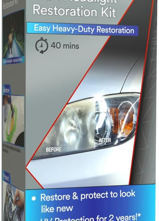 3M Ultra Headlight Restoration Kit, Contains Masking Tape, Light Sanding Discs, Wax Protectant and More, Use on Plastic Lenses Headlights, Taillights and More, Easy Heavy-Duty Restoration (39195)