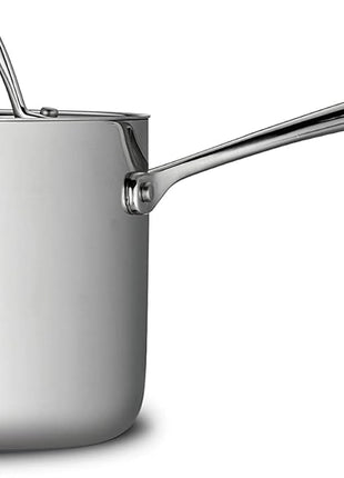 Tramontina Signature Tri-Ply Clad Stainless Steel 2-Quart Sauce Pan with Lid, Induction-Ready, Dishwasher-Safe, NSF-Certified, Made in Brazil